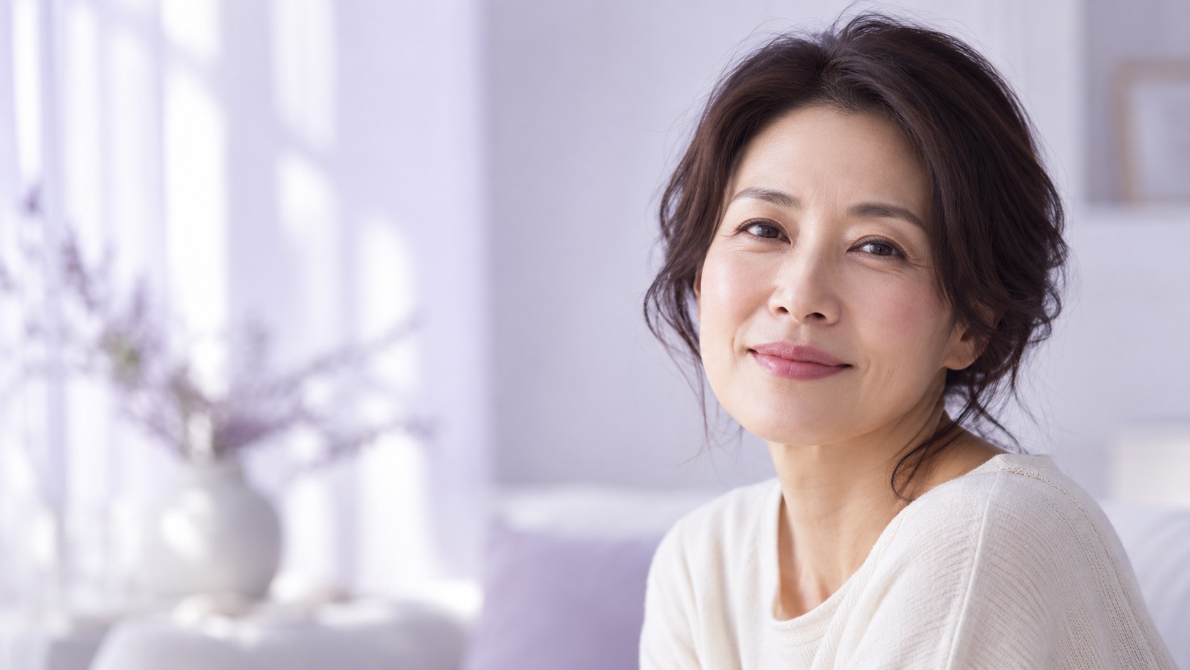 自然光中的虛構成人女性，情境示意